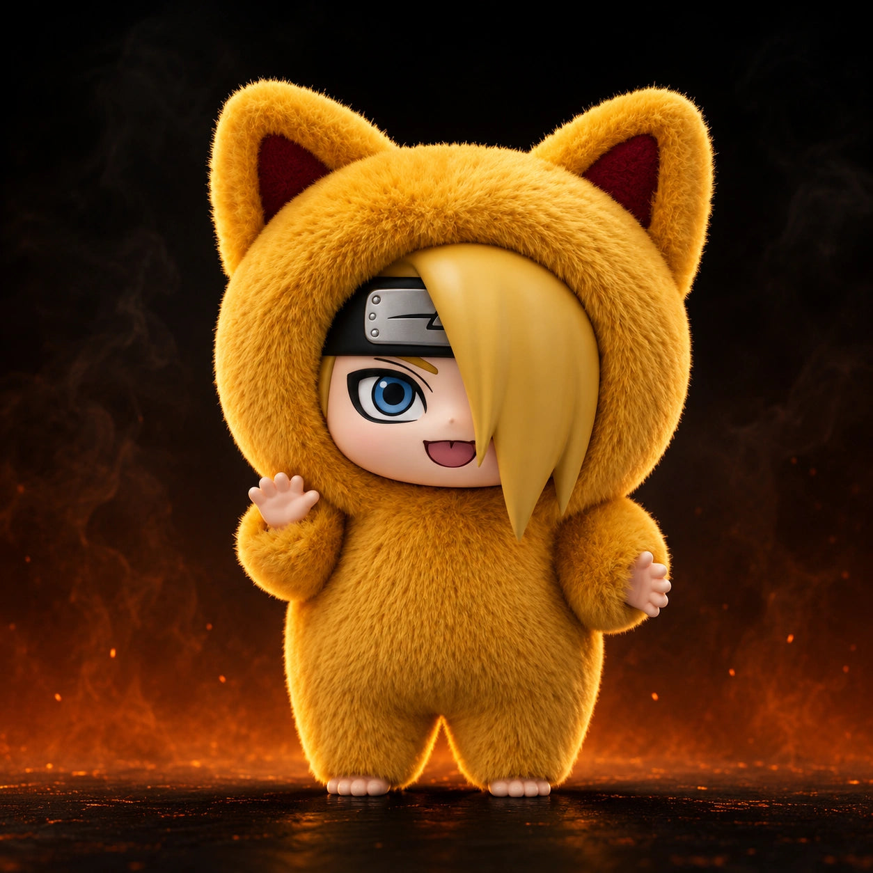Deidara Plush Figure — Akatsuki | Cat Costume | Hidden Leaf Legends Vol.3
