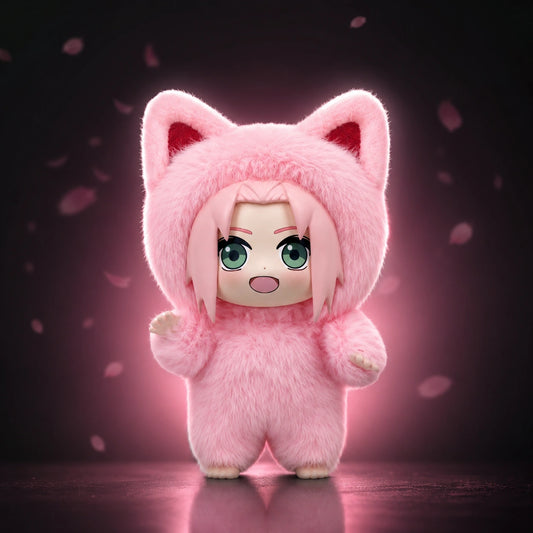Sakura Haruno Plush Figure — Cat Costume | Hidden Leaf Legends Vol.3