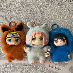 Shinobi Six Vol. 1 plush figures — shelf display